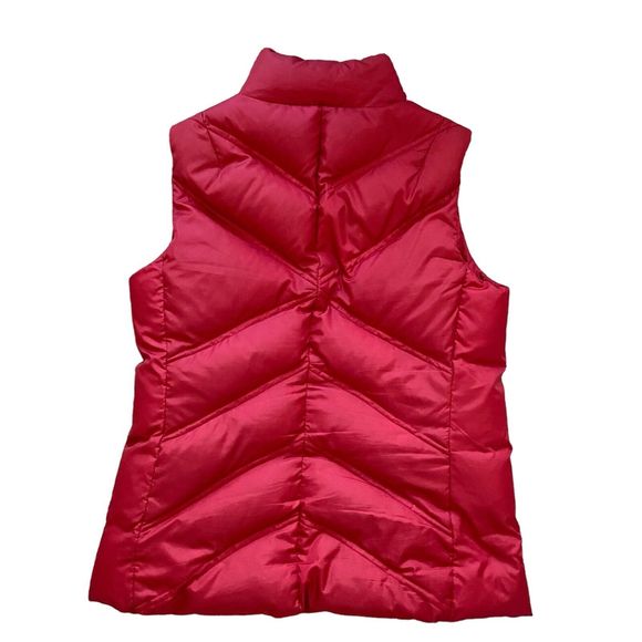 Eddie Bauer Puffer Vest Women's M Red Premium Goose Down Quilted Red Zip - Picture 2 of 8